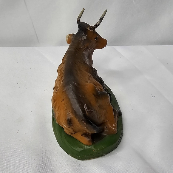 Vintage Christmas Nativity Cow/Ox Replacement Figure Resin Italy Moving Horns - Picture 4 of 8